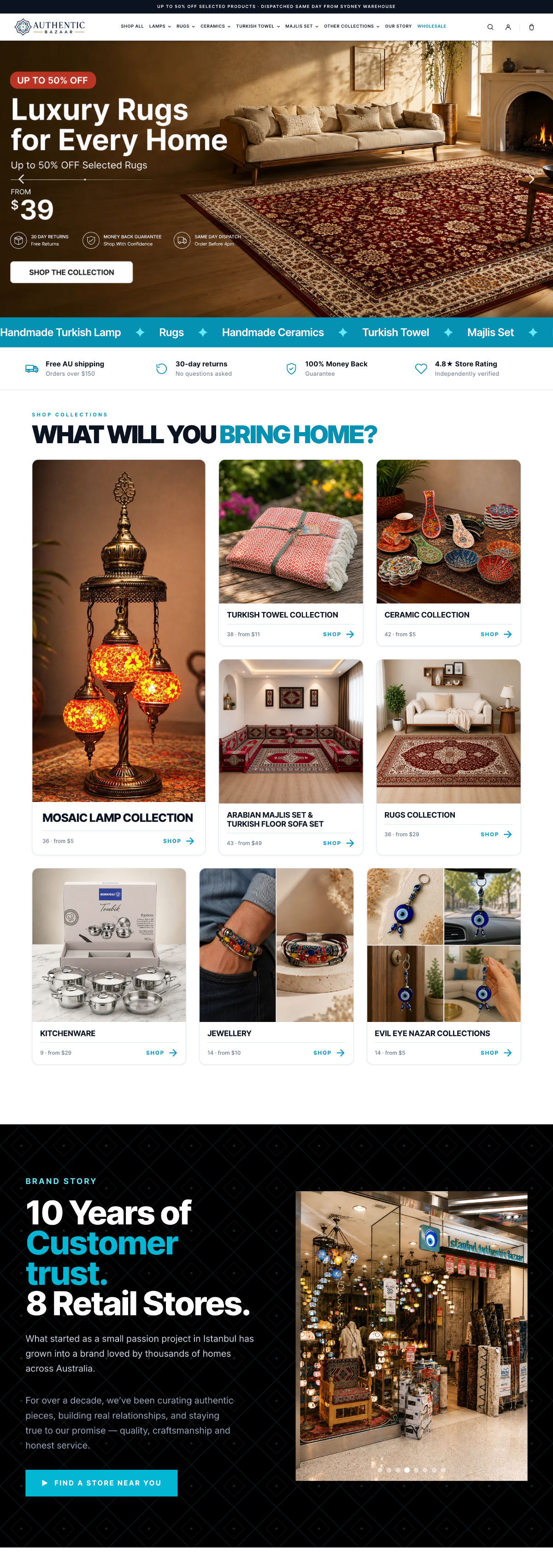Authentic Bazaar Shopify storefront